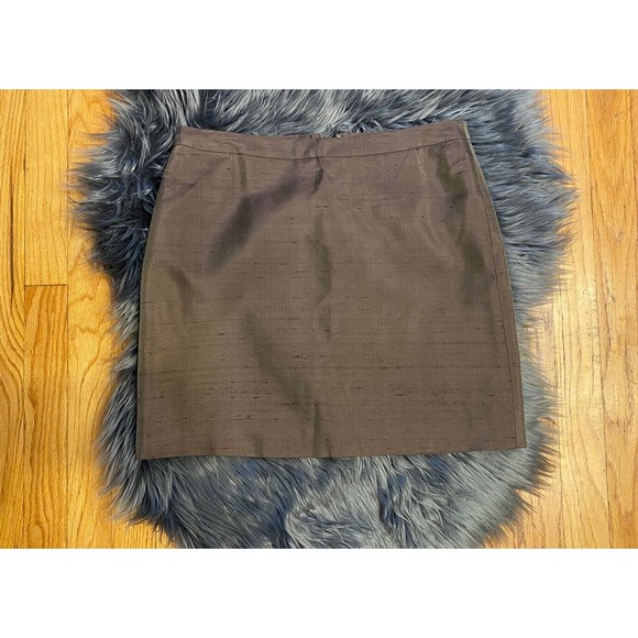 BCBG MaxAzria Chocolate Brown 100% Silk Taffeta Mini Skirt Size 4 Small 💕 - Picture 4 of 6